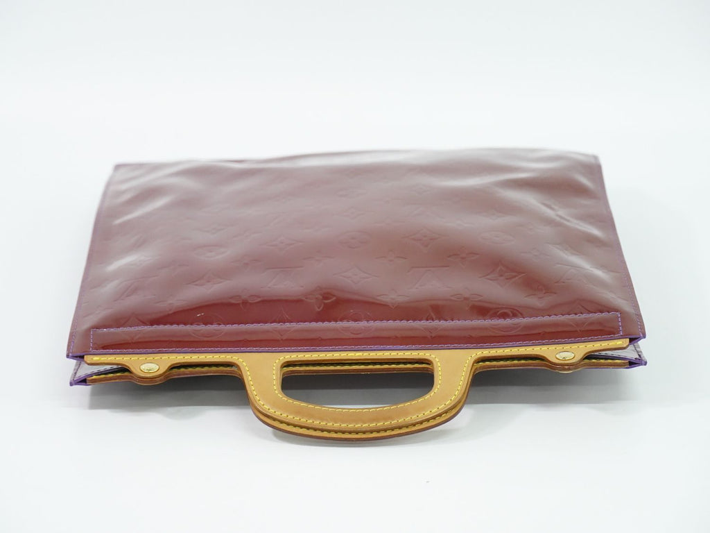 Louis Vuitton LV Stanton Vernis Leather Handbag Violet Purple Bag — view 5