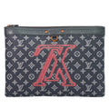Louis Vuitton LV Pochette Apollo Monogram Ink Upside Down Clutch Navy Pink