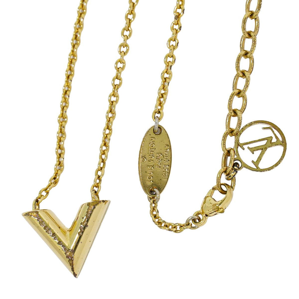 Louis Vuitton LV Essential V Pendant Gold Plated
