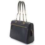 Chanel Tote Bag CC Logo Chain Shoulder Caviar Leather Black Gold — view 2