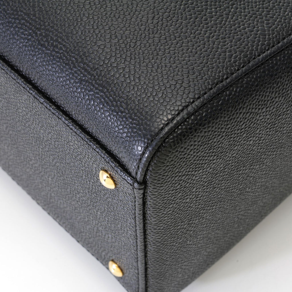 Chanel Tote Bag CC Logo Chain Shoulder Caviar Leather Black Gold — view 5