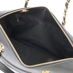 Chanel Tote Bag CC Logo Chain Shoulder Caviar Leather Black Gold — view 7
