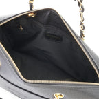 Chanel Tote Bag CC Logo Chain Shoulder Caviar Leather Black Gold — view 6