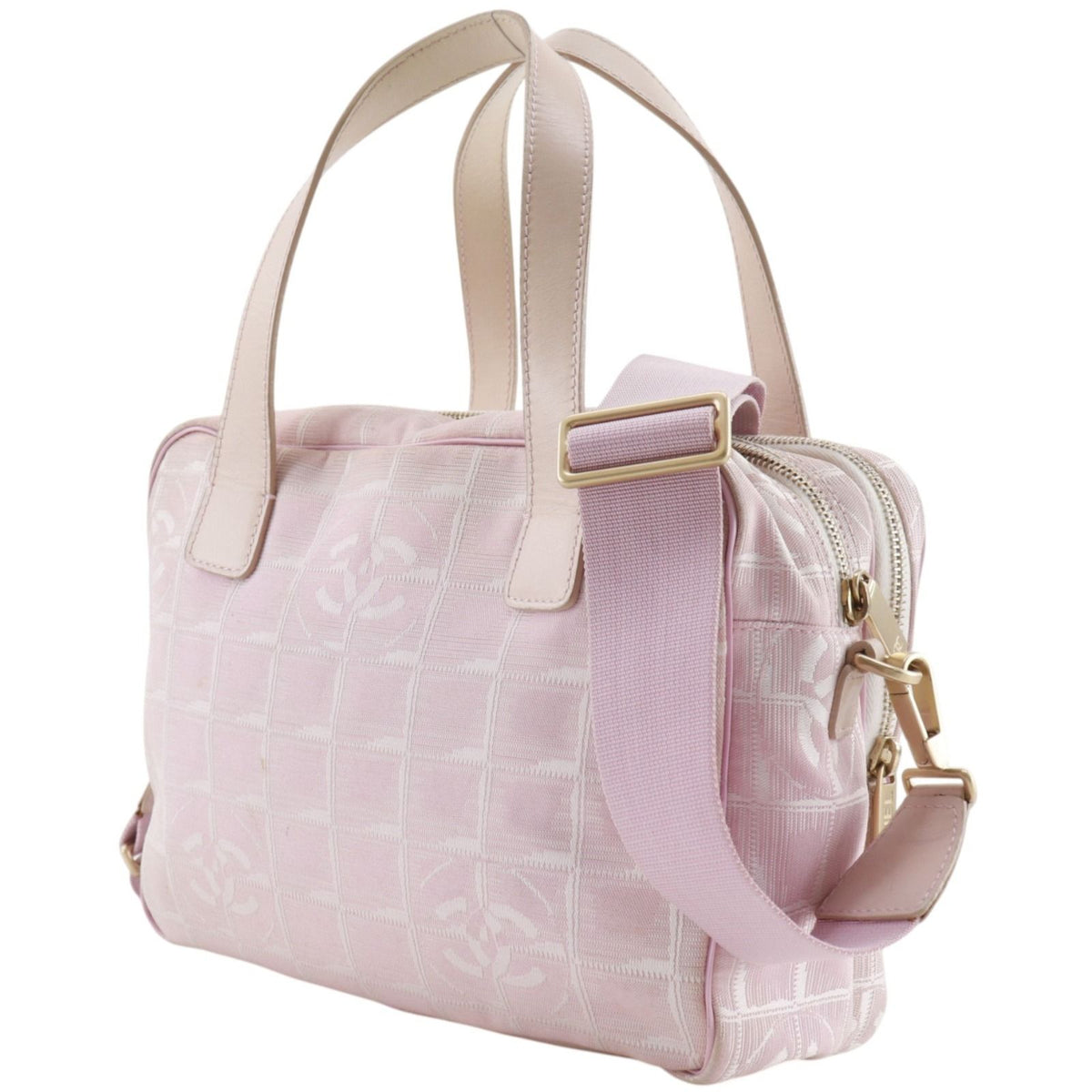 Chanel 2-Way Shoulder New Travel Line Nylon Canvas Pink Handbag — view 2