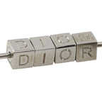 Dior Safety Pin Motif Ribbon Velvet Metal Black Silver Brooch — view 7