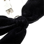 Dior Safety Pin Motif Ribbon Velvet Metal Black Silver Brooch — view 6