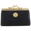 Dior Trotter Kiss Lock Vintage Nylon Canvas Black Coin Purse