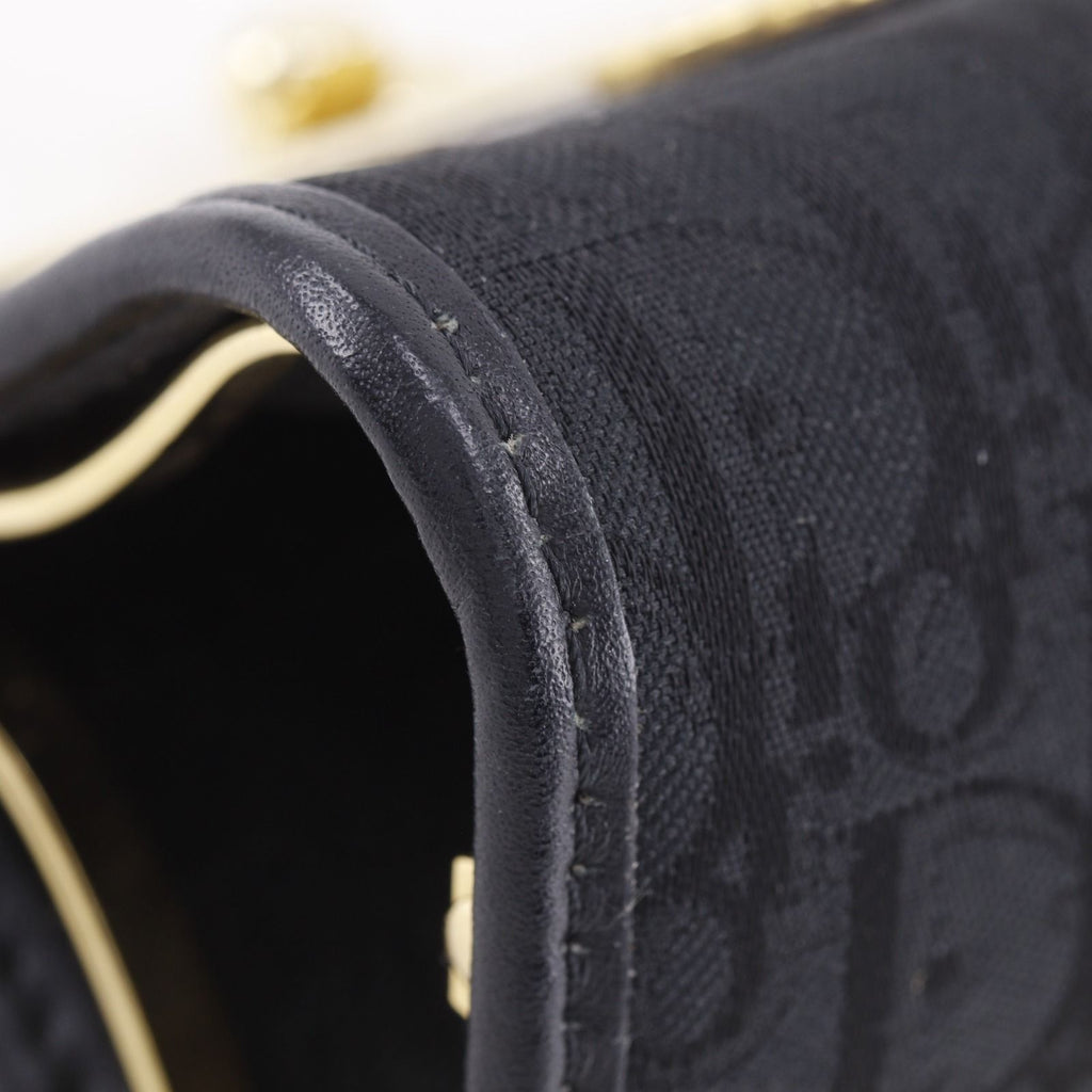 Dior Trotter Kiss Lock Vintage Nylon Canvas Black Coin Purse — view 4