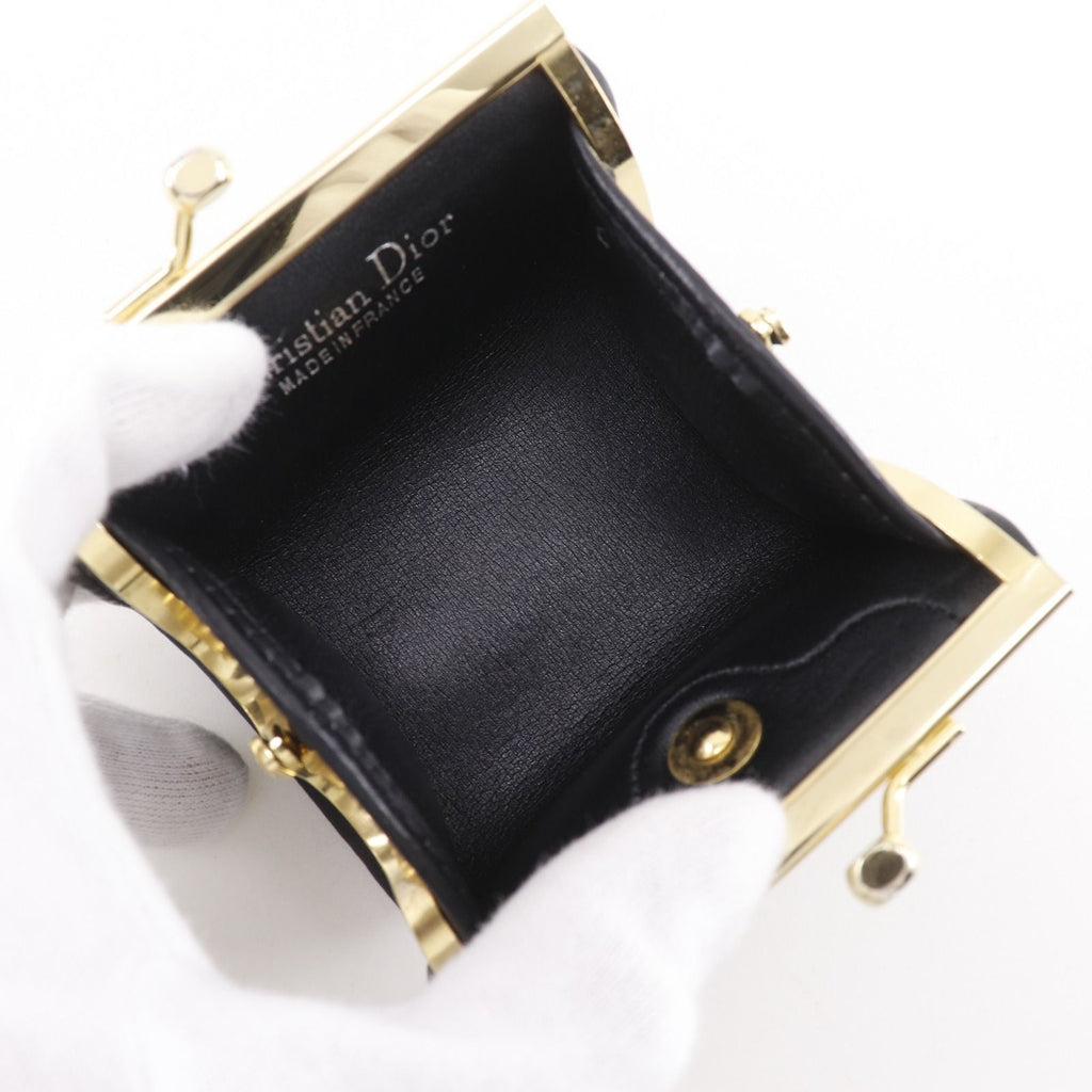 Dior Trotter Kiss Lock Vintage Nylon Canvas Black Coin Purse — view 5