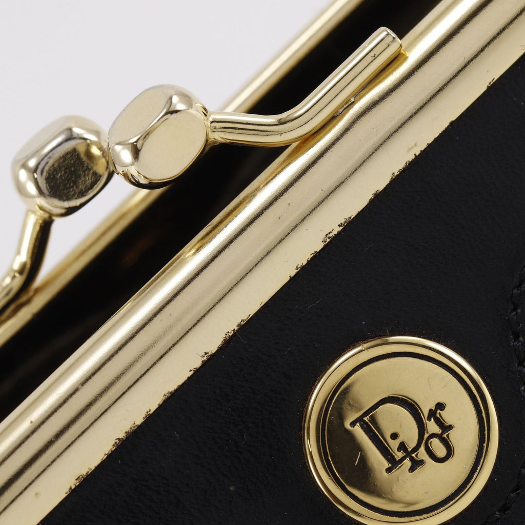 Dior Trotter Kiss Lock Vintage Nylon Canvas Black Coin Purse — view 8