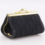Dior Trotter Kiss Lock Vintage Nylon Canvas Black Coin Purse — view 3