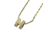 Hermes Mini Pop H Pendant Choker Rose Dragee Gold — view 4
