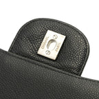 Chanel Shoulder Bag Maxi Quilted 30 Chain Caviar Leather Black Silver — view 6