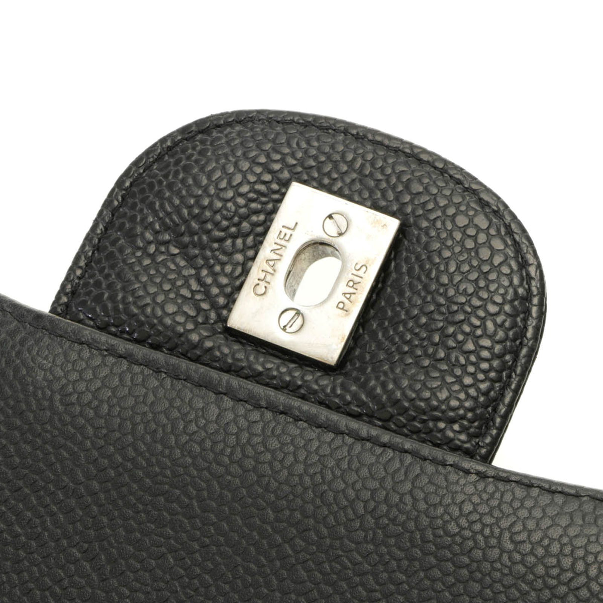 Chanel Shoulder Bag Maxi Quilted 30 Chain Caviar Leather Black Silver — view 6