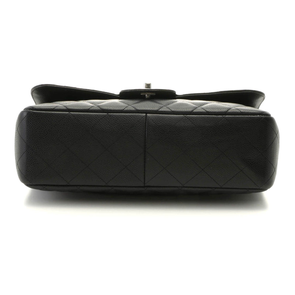 Chanel Shoulder Bag Maxi Quilted 30 Chain Caviar Leather Black Silver — view 3