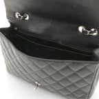 Chanel Shoulder Bag Maxi Quilted 30 Chain Caviar Leather Black Silver — view 7