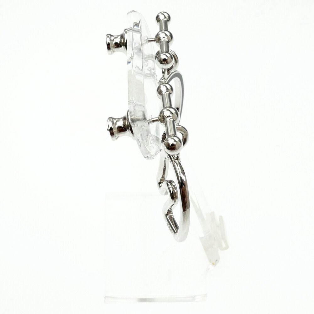Hermes Earrings Tonnaire Pair Silver Colored Black Horse — view 4