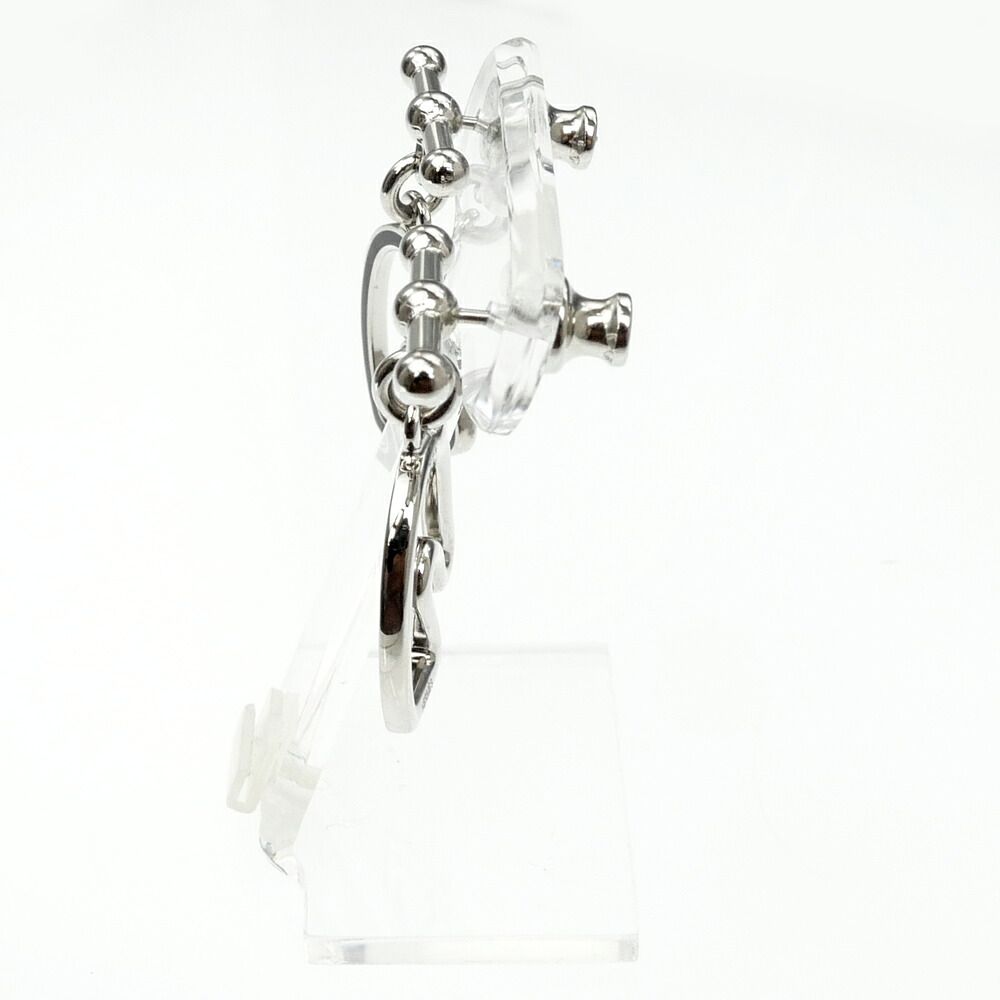 Hermes Earrings Tonnaire Pair Silver Colored Black Horse — view 3