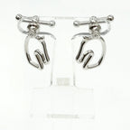 Hermes Earrings Tonnaire Pair Silver Colored Black Horse — view 2