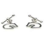 Hermes Earrings Tonnaire Pair Silver Colored Black Horse — view 6