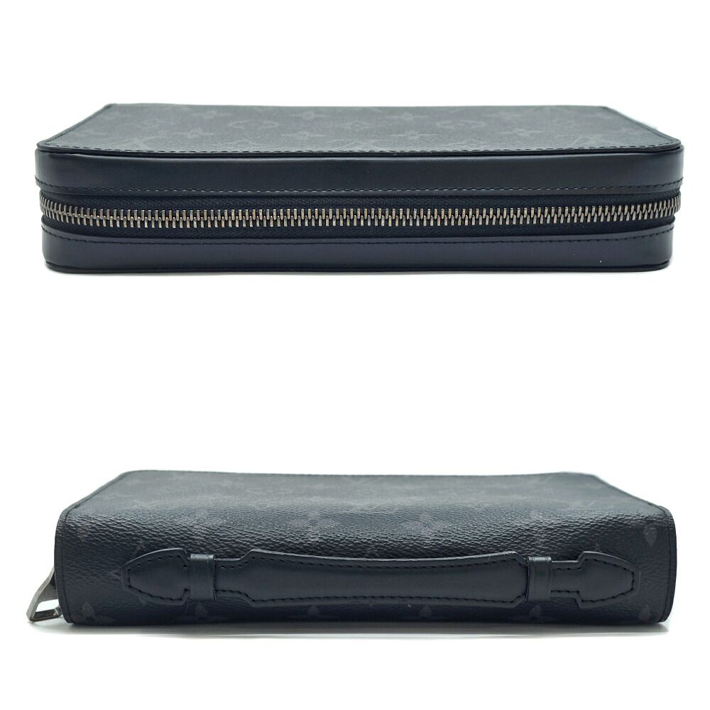 Louis Vuitton Monogram Eclipse Zippy XL Wallet Black Gray Silver — view 3