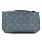 Louis Vuitton Monogram Eclipse Zippy XL Wallet Black Gray Silver
