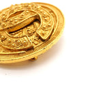 Chanel Brooch Vintage CC Logo Round Circle Gold Plated — view 7
