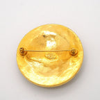 Chanel Brooch Vintage CC Logo Round Circle Gold Plated — view 5