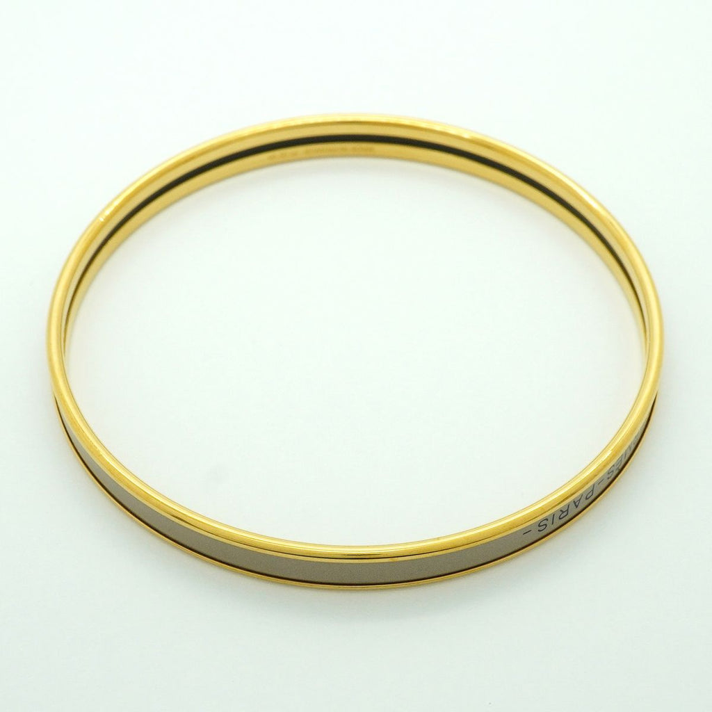 Hermes Bangle Uni Gold Plated Beige Bracelet — view 2