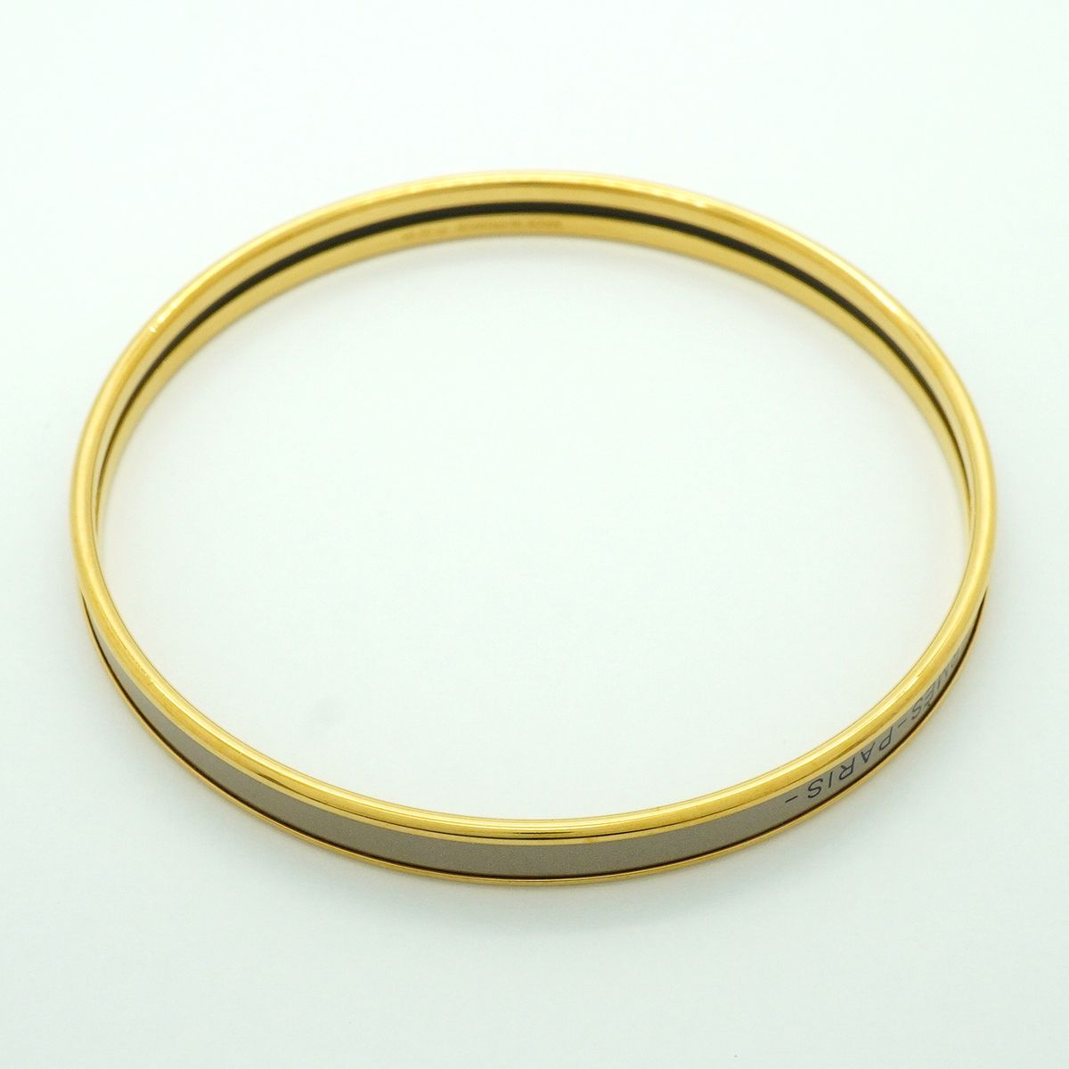 Hermes Bangle Uni Gold Plated Beige Bracelet — view 2