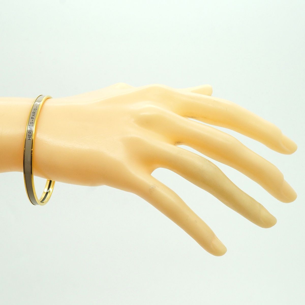 Hermes Bangle Uni Gold Plated Beige Bracelet — view 6