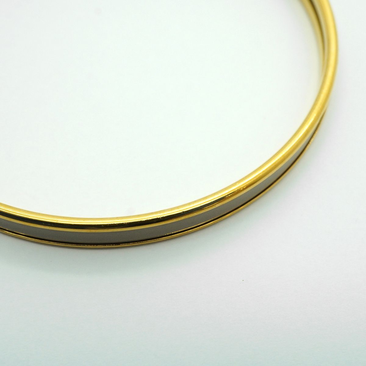 Hermes Bangle Uni Gold Plated Beige Bracelet — view 8