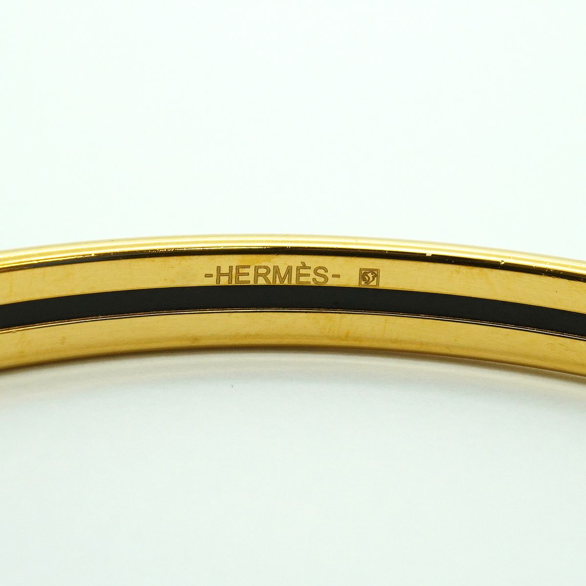 Hermes Bangle Uni Gold Plated Beige Bracelet — view 4