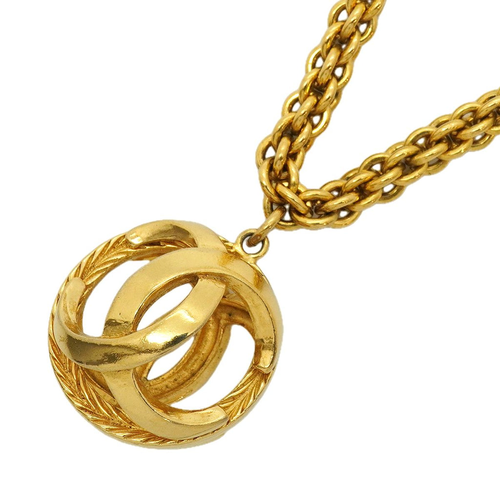 Chanel Necklace Vintage CC Logo Gold Plated