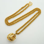 Chanel Necklace Vintage CC Logo Gold Plated — view 3
