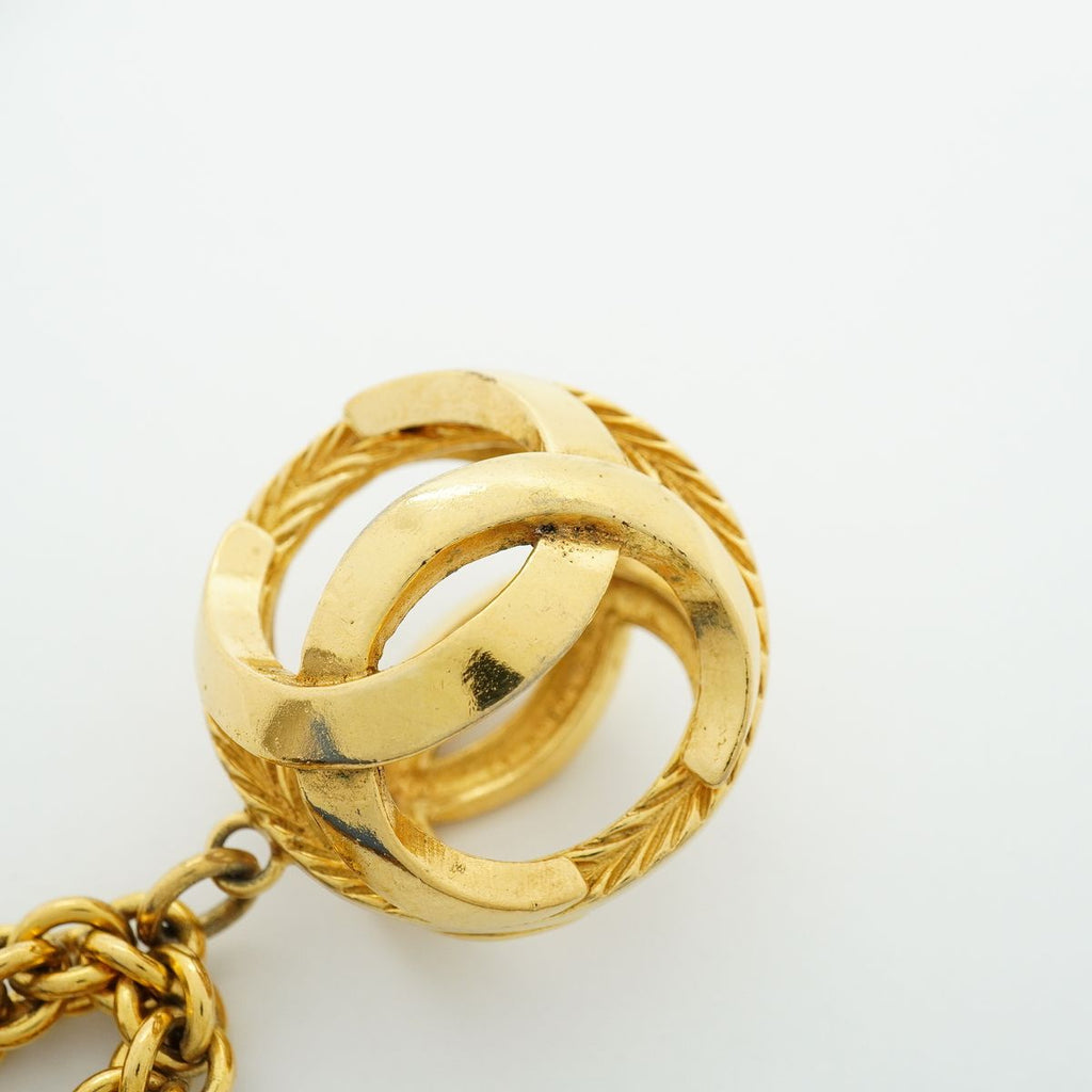 Chanel Necklace Vintage CC Logo Gold Plated — view 7