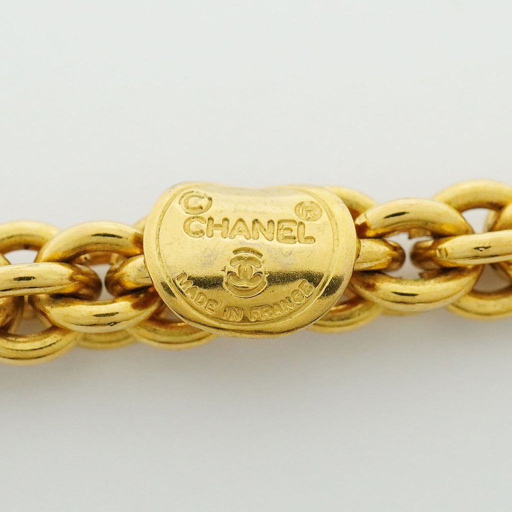 Chanel Necklace Vintage CC Logo Gold Plated — view 5