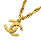 Chanel Necklace Vintage CC Logo Gold Plated
