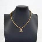 Chanel Necklace Vintage CC Logo Gold Plated — view 6