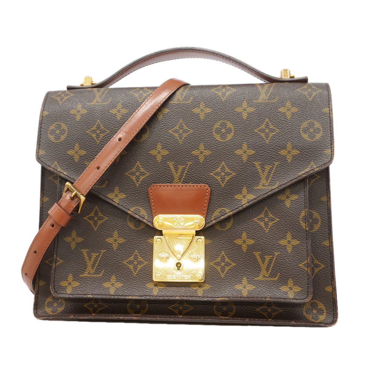 Louis Vuitton Handbag Monogram Monceau 28 Brown 2-Way Bag