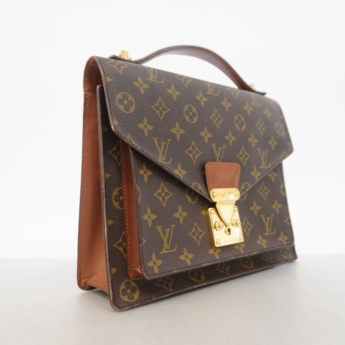 Louis Vuitton Handbag Monogram Monceau 28 Brown 2-Way Bag — view 2