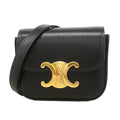 Celine Shoulder Bag Triomphe Mini Claude Leather Black Gold
