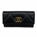 Chanel Wallet Chanel 19 Lambskin Black Gold