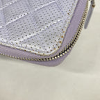 Chanel Wallet Quilted Perforated Leather Purple Silver — view 6
