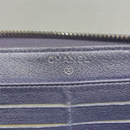 Chanel Wallet Quilted Perforated Leather Purple Silver — view 4
