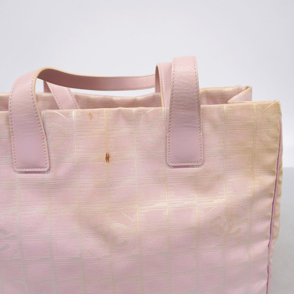 Chanel Tote Bag New Travel Nylon Pink Champagne Gold — view 8