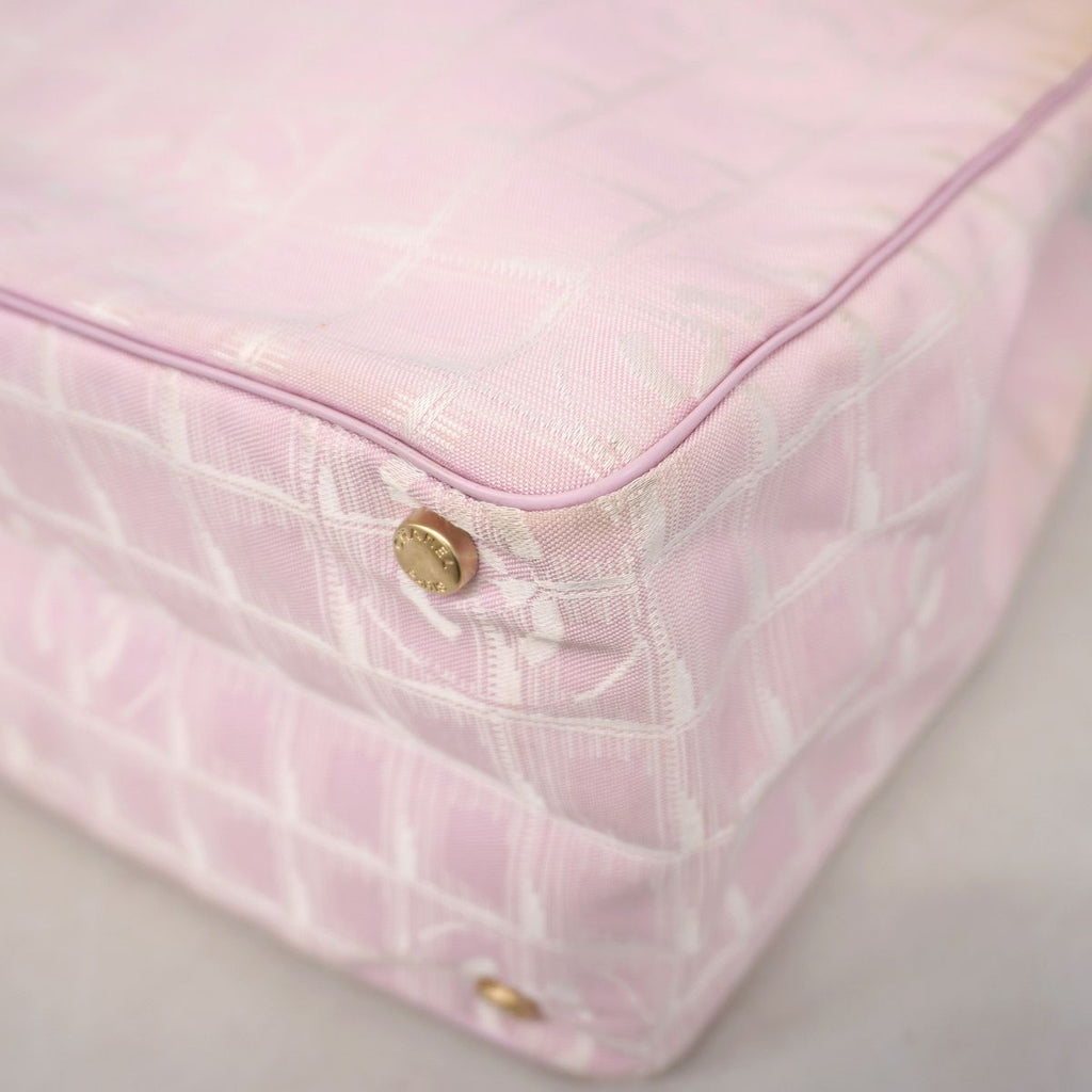 Chanel Tote Bag New Travel Nylon Pink Champagne Gold — view 6