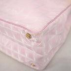Chanel Tote Bag New Travel Nylon Pink Champagne Gold — view 6