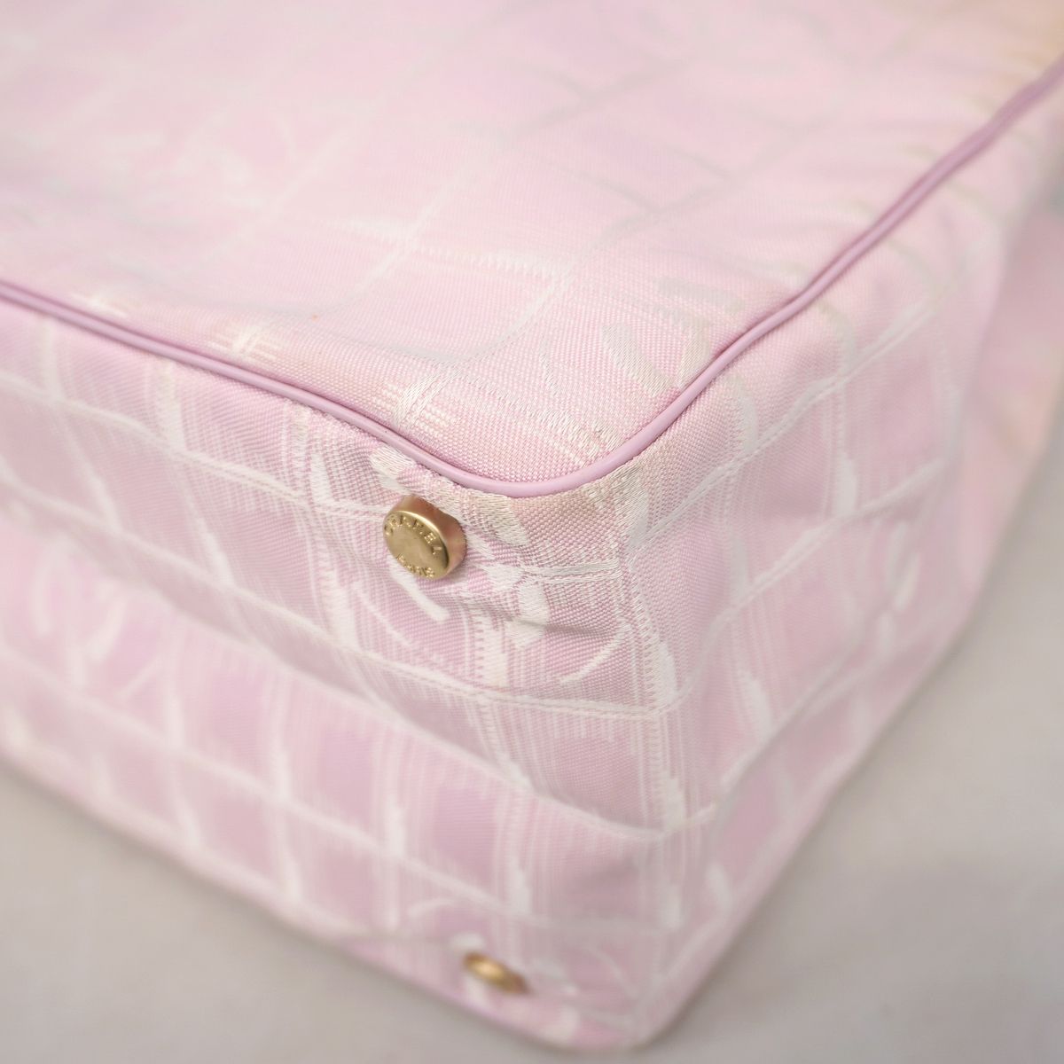 Chanel Tote Bag New Travel Nylon Pink Champagne Gold — view 6
