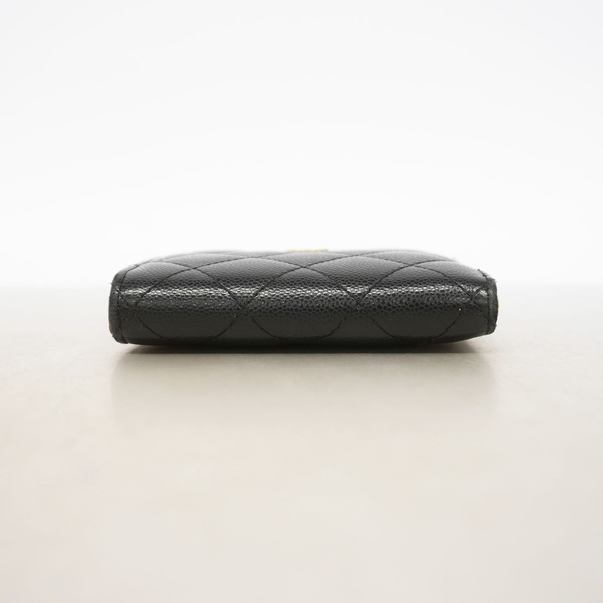 Chanel Wallet Quilted Caviar Leather Black Gold — view 2